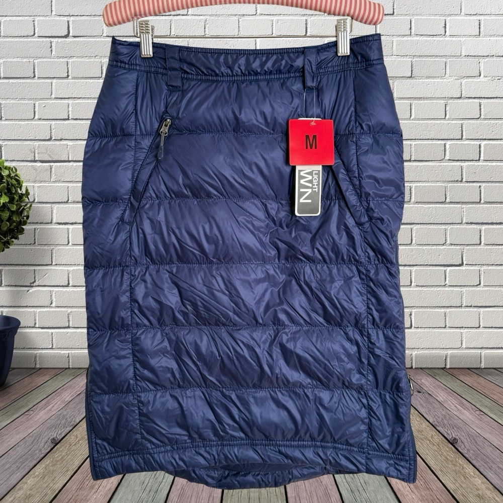NWT 32 Degrees Heat Ultra Light Down Puffer Skirt Knee Length Sz M Cobalt Blue